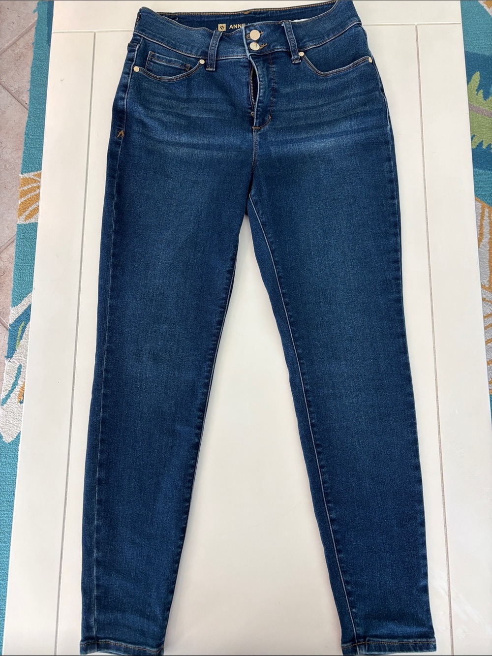 Anne Klein High Rise Indigo Skinny Ankle Jeans Size 8